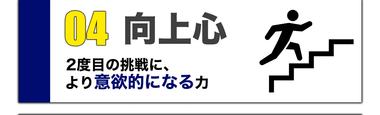 04 向上心 / 2度目の挑戦に、より意欲的になる力